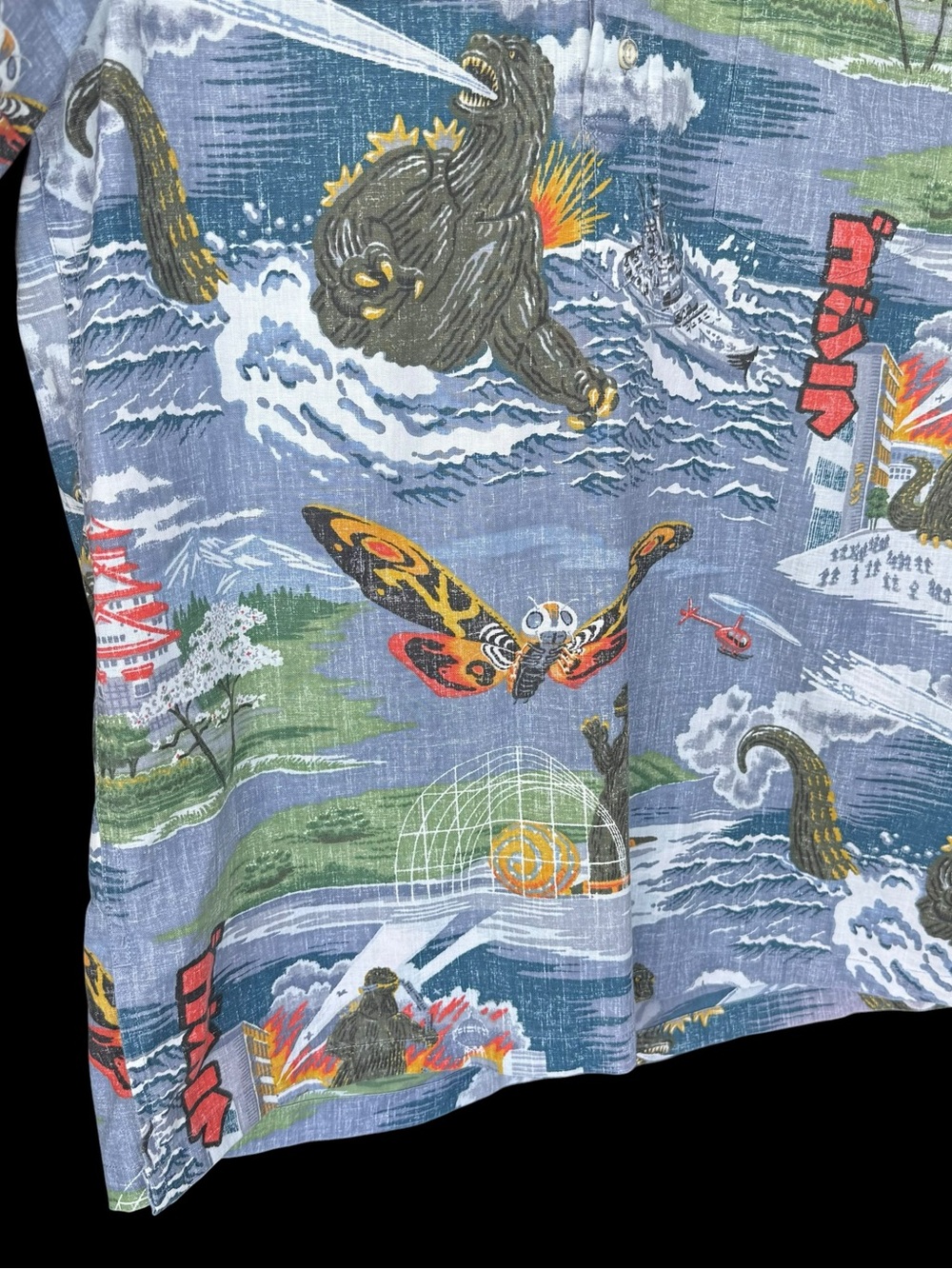 Reyn Spooner x Godzilla Aloha Shirt Classic Fit Size XXS Men's Pullover - Picture 3 of 6